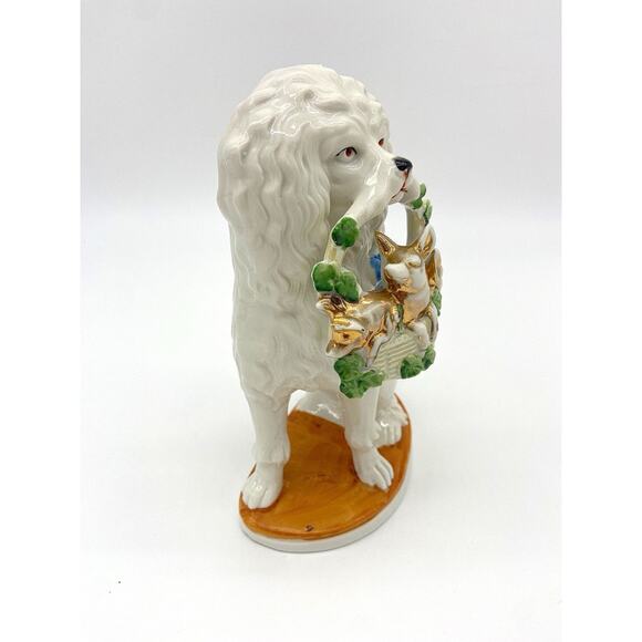 Antique German Porcelain Poodle Mantel Shelf Dog 1910s "2501" READ Wally Dog - Picture 2 of 9